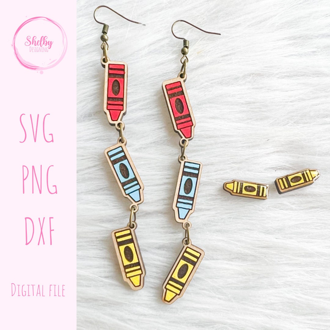 Crayon Stud/Dangle Earring SVG