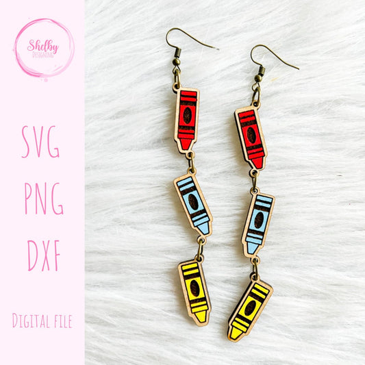 Crayon Dangle Earring SVG