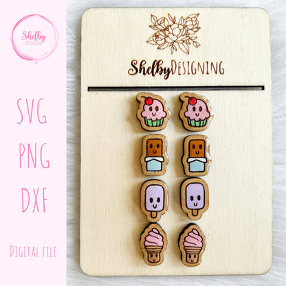 Kawaii Sweet Treats Stud Earrings Bundle SVG