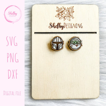The Child & Mando Stud Earrings SVG