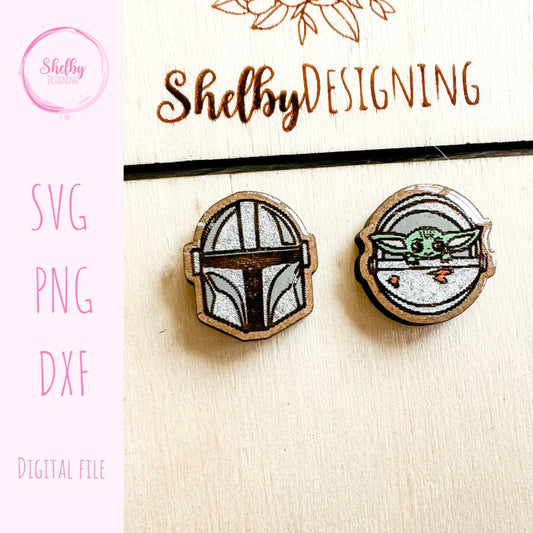 The Child & Mando Stud Earrings SVG