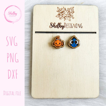BFF Mix n Match Series | Nemo & Dory Stud Earrings SVG