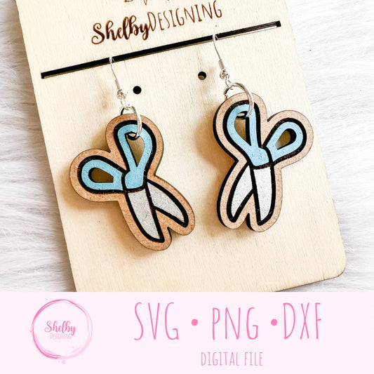 Scissors Dangle Earrings SVG