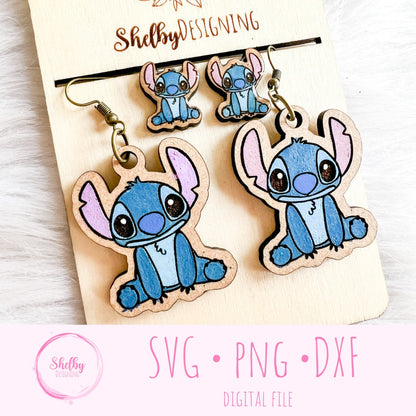 Cartoon Alien Stud/Dangle Earrings SVG