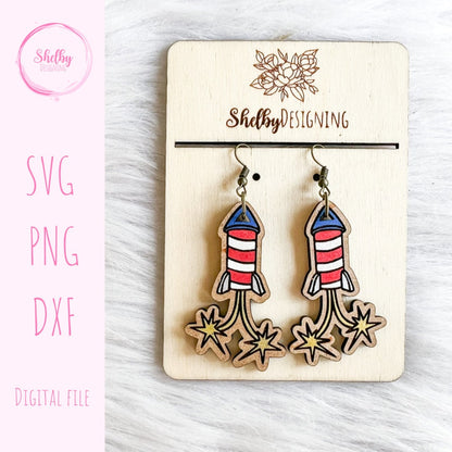 Firecracker Dangle Earrings SVG