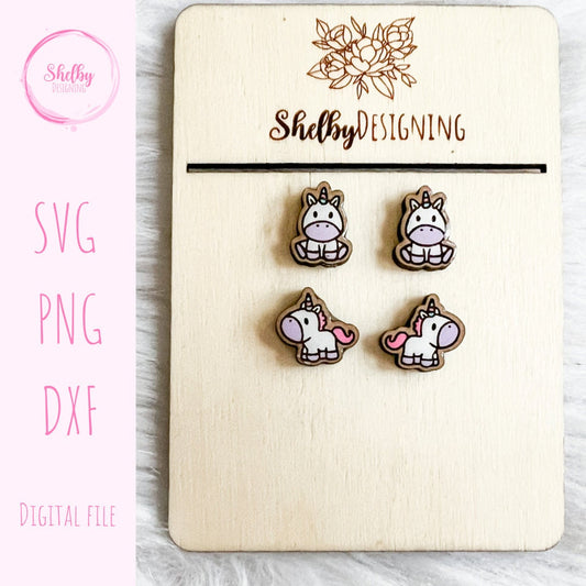 Unicorn Stud Earring Set SVG