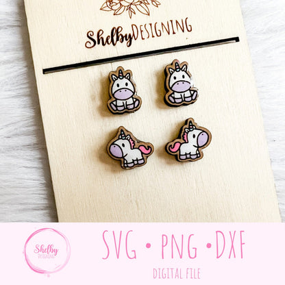 Unicorn Stud Earring Set SVG